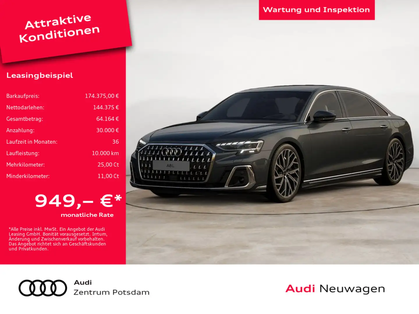 Audi A8 L 60 TFSI e quattro B&O SITZBELÜFTUNG PANO Grau - 1