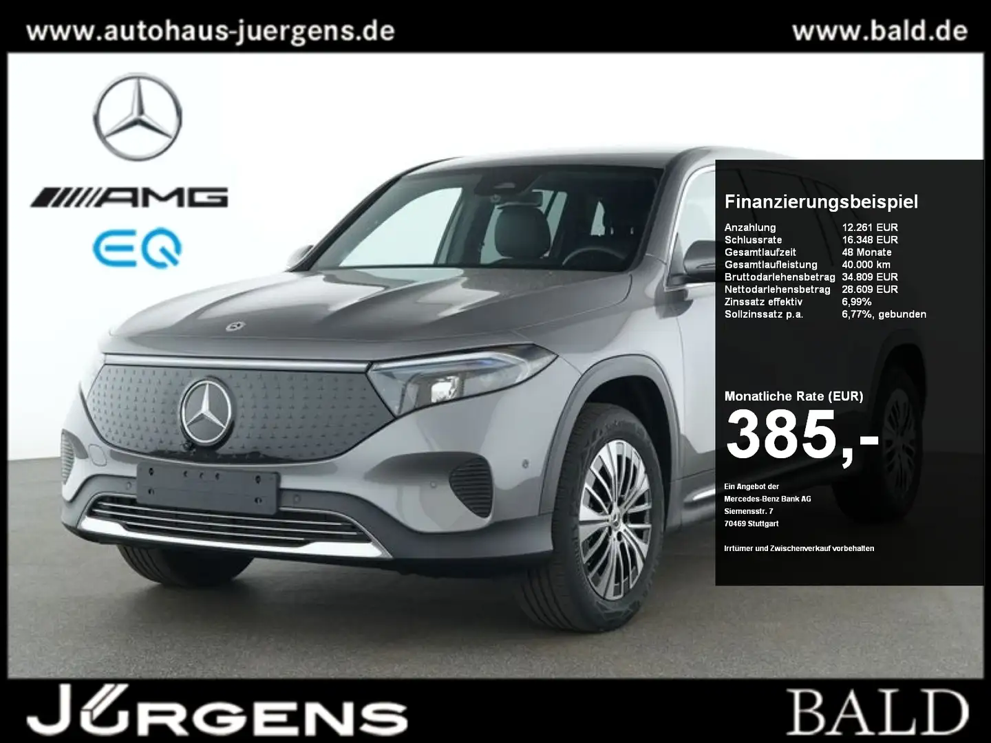 Mercedes-Benz EQB 250 + Progressive/Distr/LED/Kamera/Ambi/Navi Gris - 1