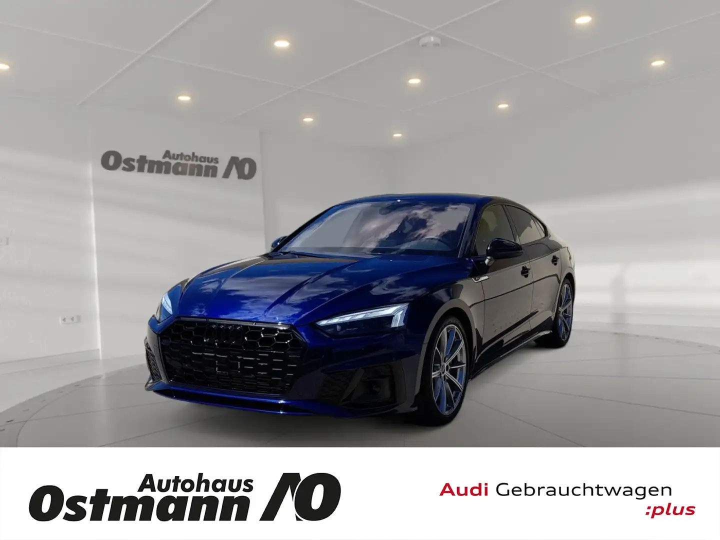 Audi A5 Sportback 40 2.0 TFSI S-Line 4xSHZ KAM Blauw - 1