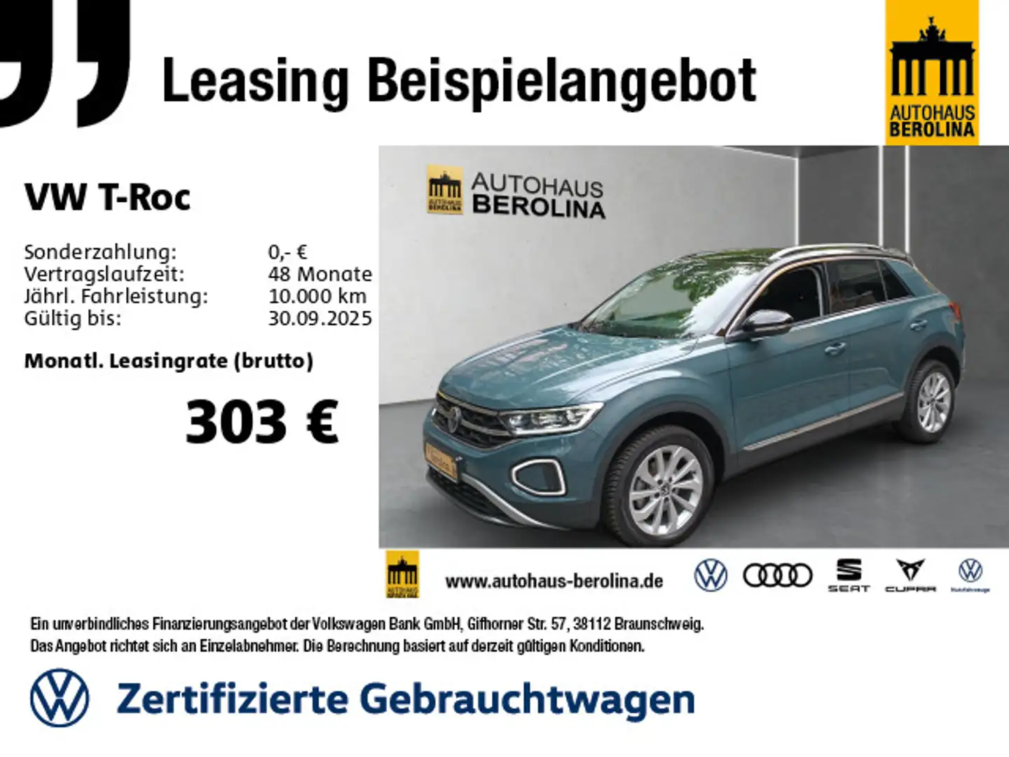 Volkswagen T-Roc 1.5 TSI Style DSG *AHK*ACC*LED+*NAV*SHZ* Blau - 1
