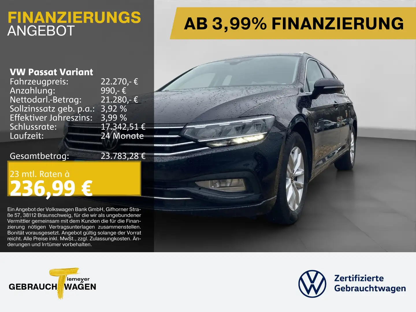 Volkswagen Passat Variant 2.0 TDI DSG BUSINESS SIDE-ASSIST Schwarz - 1