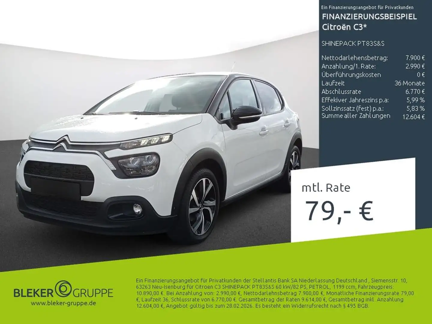 Citroen C3 SHINEPACK PT83S&S Blanc - 1