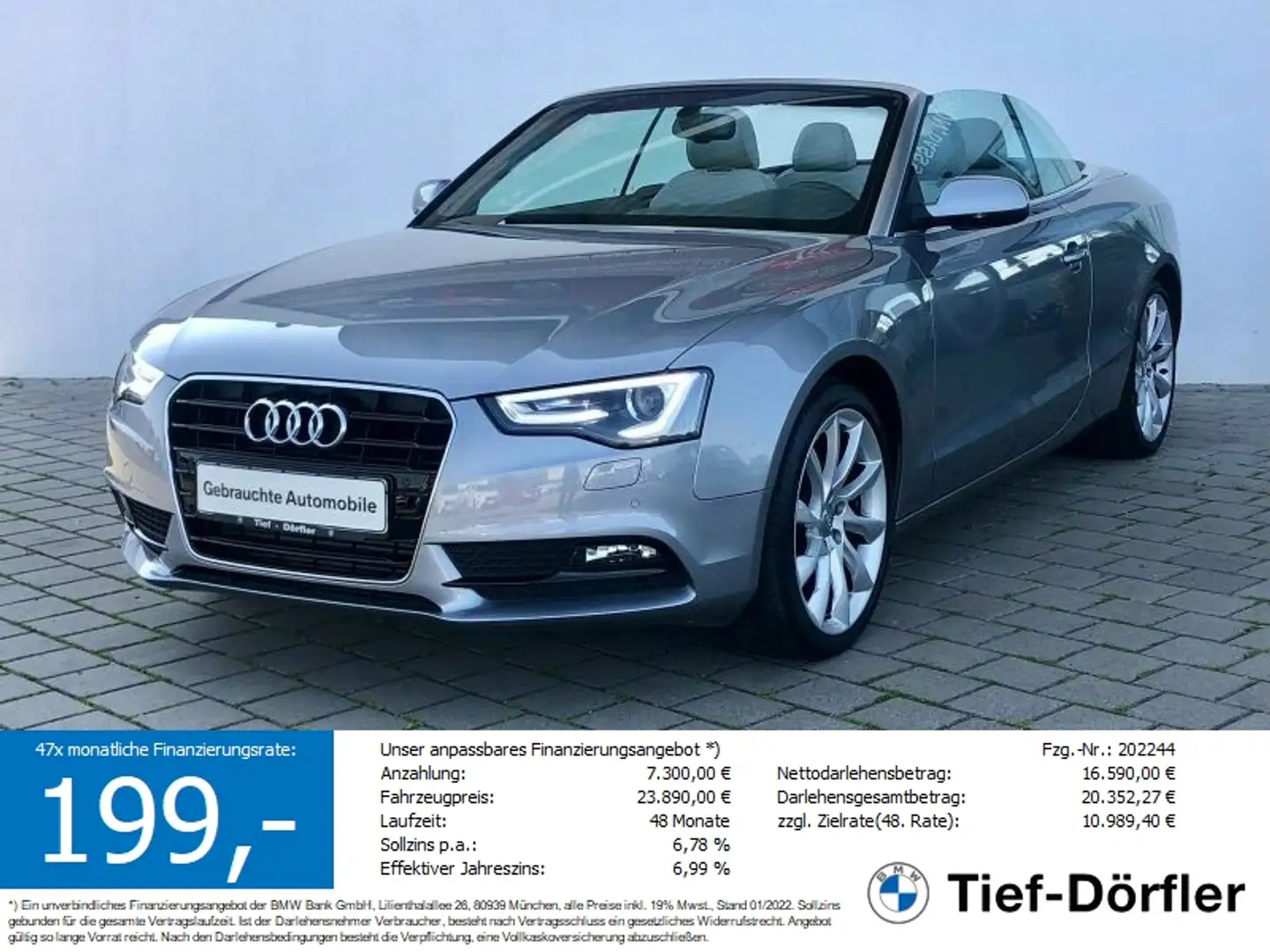 Audi A5 Cabrio B&O/NAV/NACKEN/S-SITZ/AKUSTIK Grau - 1