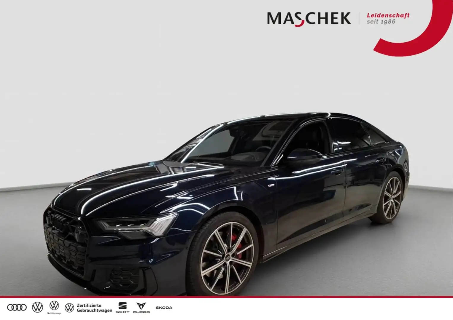 Audi A6 Limousine 55 TFSI e S line 105NP AHK HUD 360° Pano Blau - 1