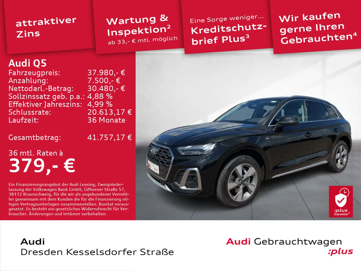 Audi Q5 40 TDI Q. S-Line Navi AHZV Kamera LED Schwarz - 1