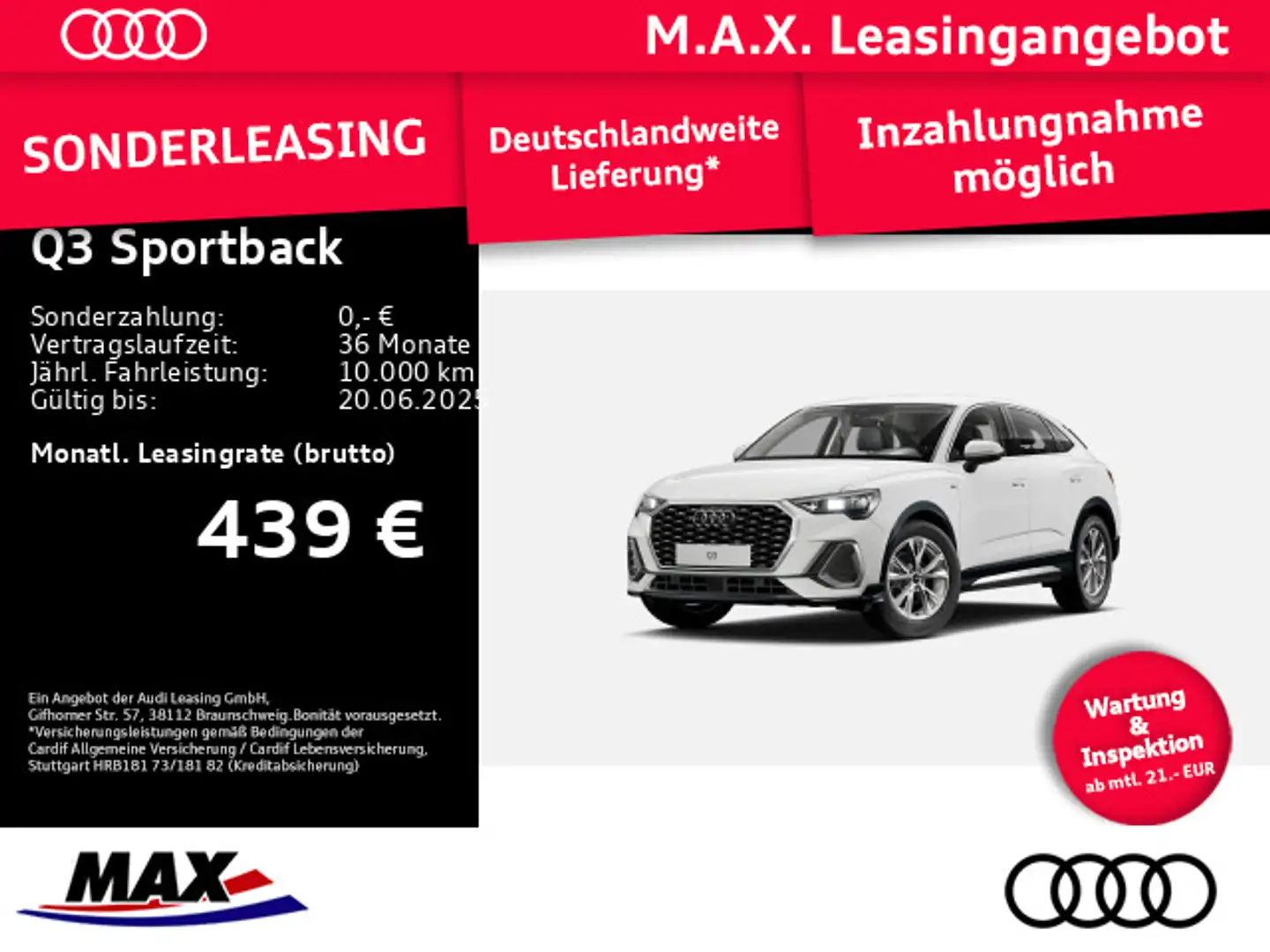 Audi Q3 *S-LINE AKTION bis 20.06 *FREI-KONF Fehér - 1