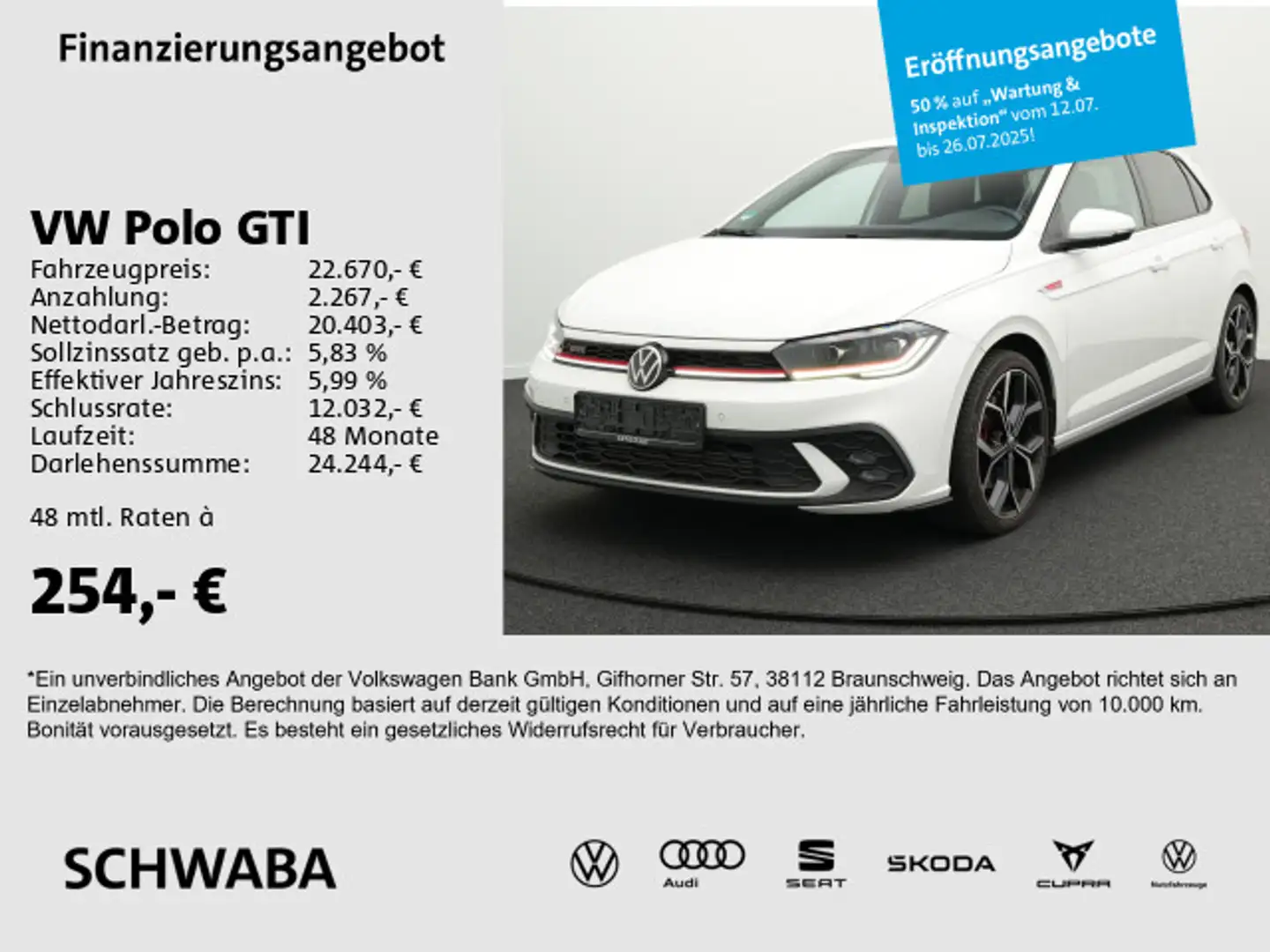 Volkswagen Polo GTI 2.0 TSI DSG *ACC*MATRIX*VIRTUAL*8-fach* Biały - 1