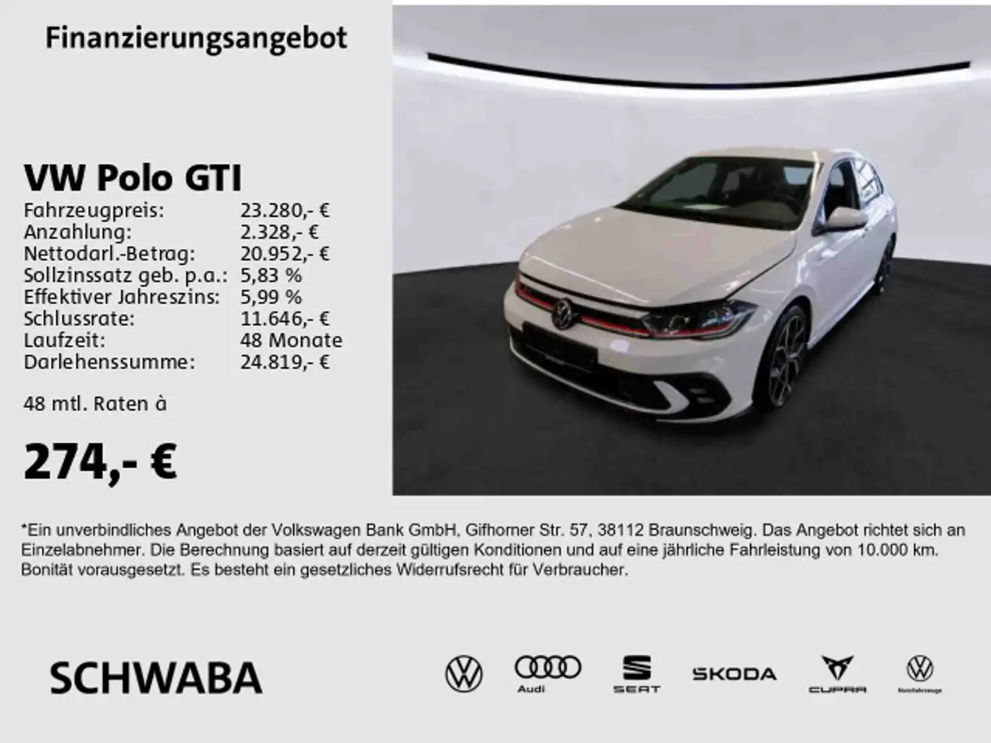 Volkswagen Polo GTI 2.0 TSI DSG *ACC*MATRIX*VIRTUAL*8-fach* Blanc - 1