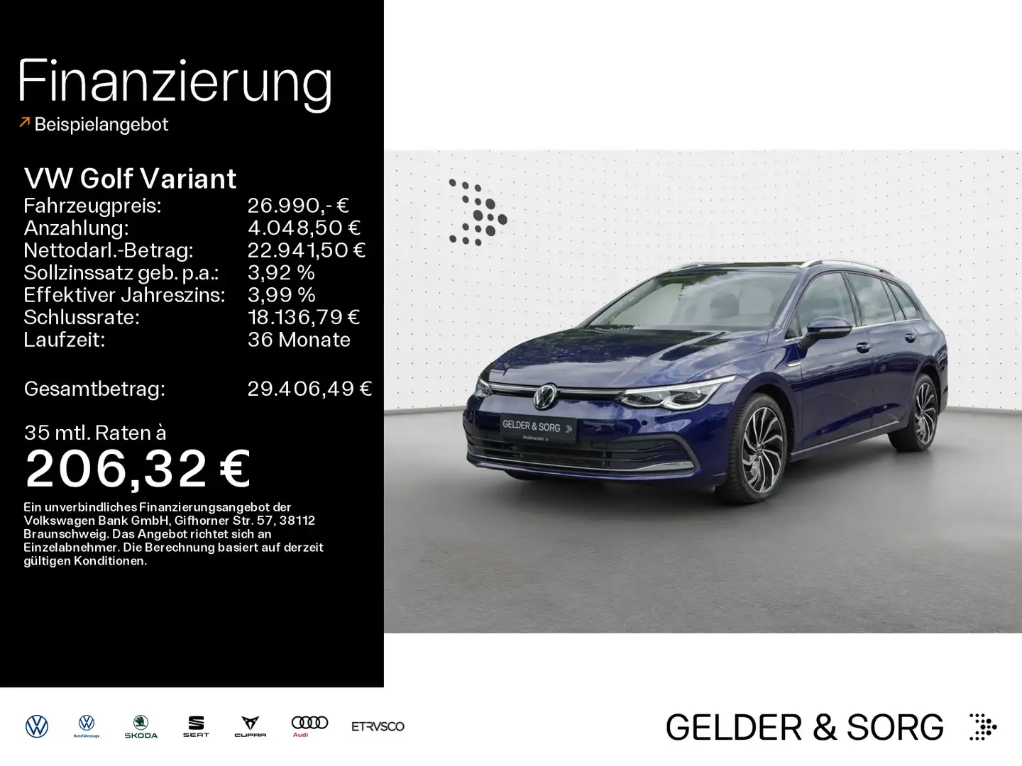 Volkswagen Golf Variant Style 2.0 TDI RFK*Matrix*Navi*ACC Bleu - 1