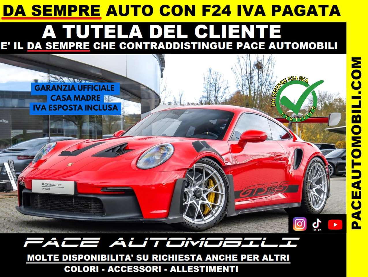 Porsche 992 IVA ESPOSTA 911.2 GT3 RS LIFT APPROVED CLUB SPORT
