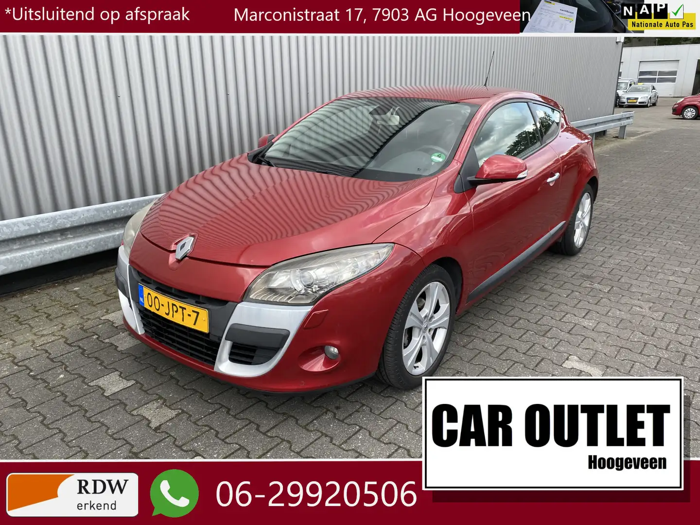 Renault Megane Coupé 1.6 Dynamique 146Dkm.NAP, Clima, CC, PDC, LM Rood - 1
