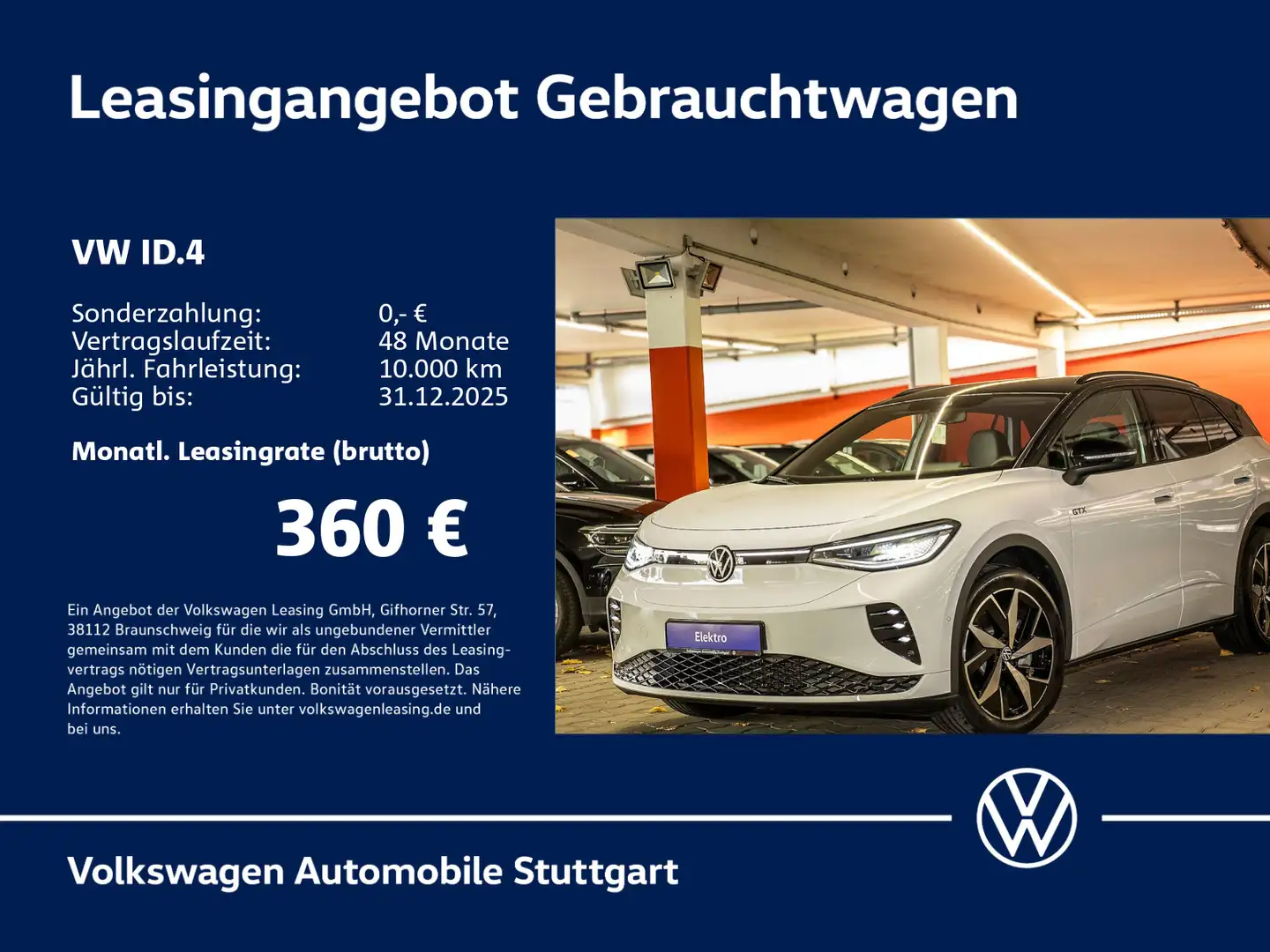 Volkswagen ID.4 GTX 250kW Klima SHZ Kamera Weiß - 1
