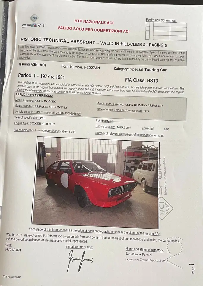 Alfa Romeo Alfasud Sprint Trofeo da competizione, foto 10