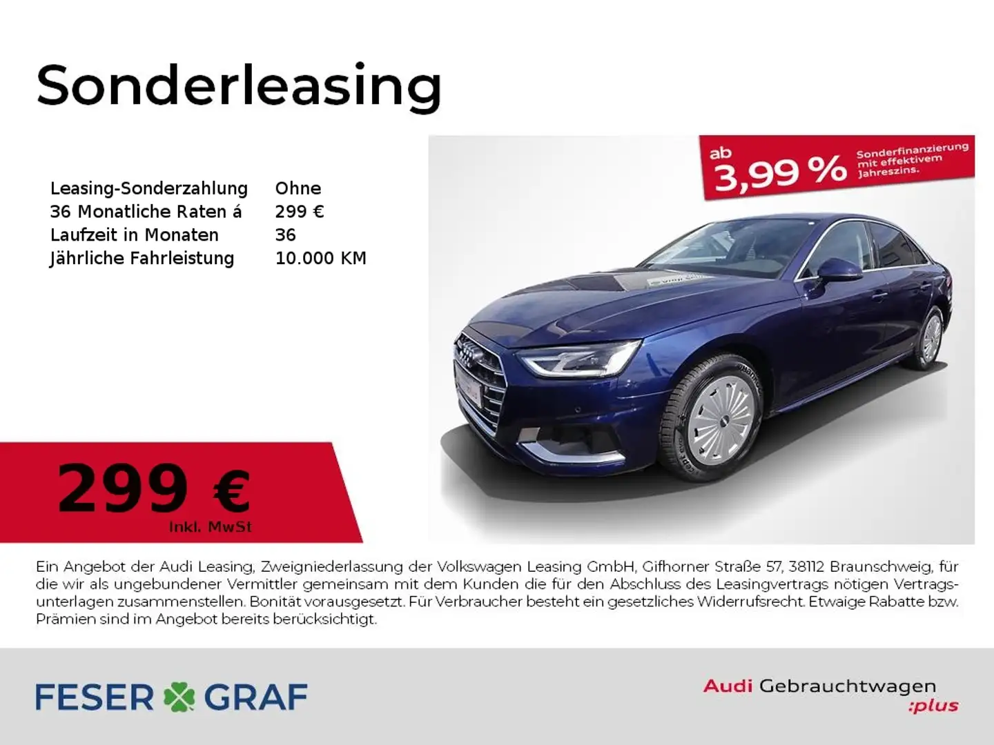 Audi A4 Lim 35 TFSI advanced S tronic Navi SHZ ACC Blau - 1