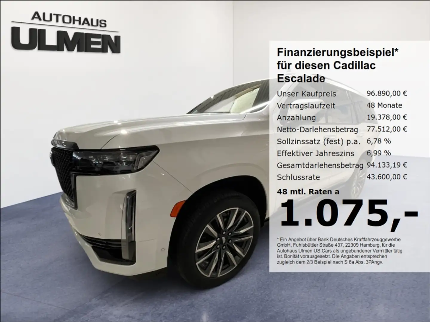 Cadillac Escalade 6.2 V8 4WD Sport Platinum AHK Nightvision Fahrerau Weiß - 1