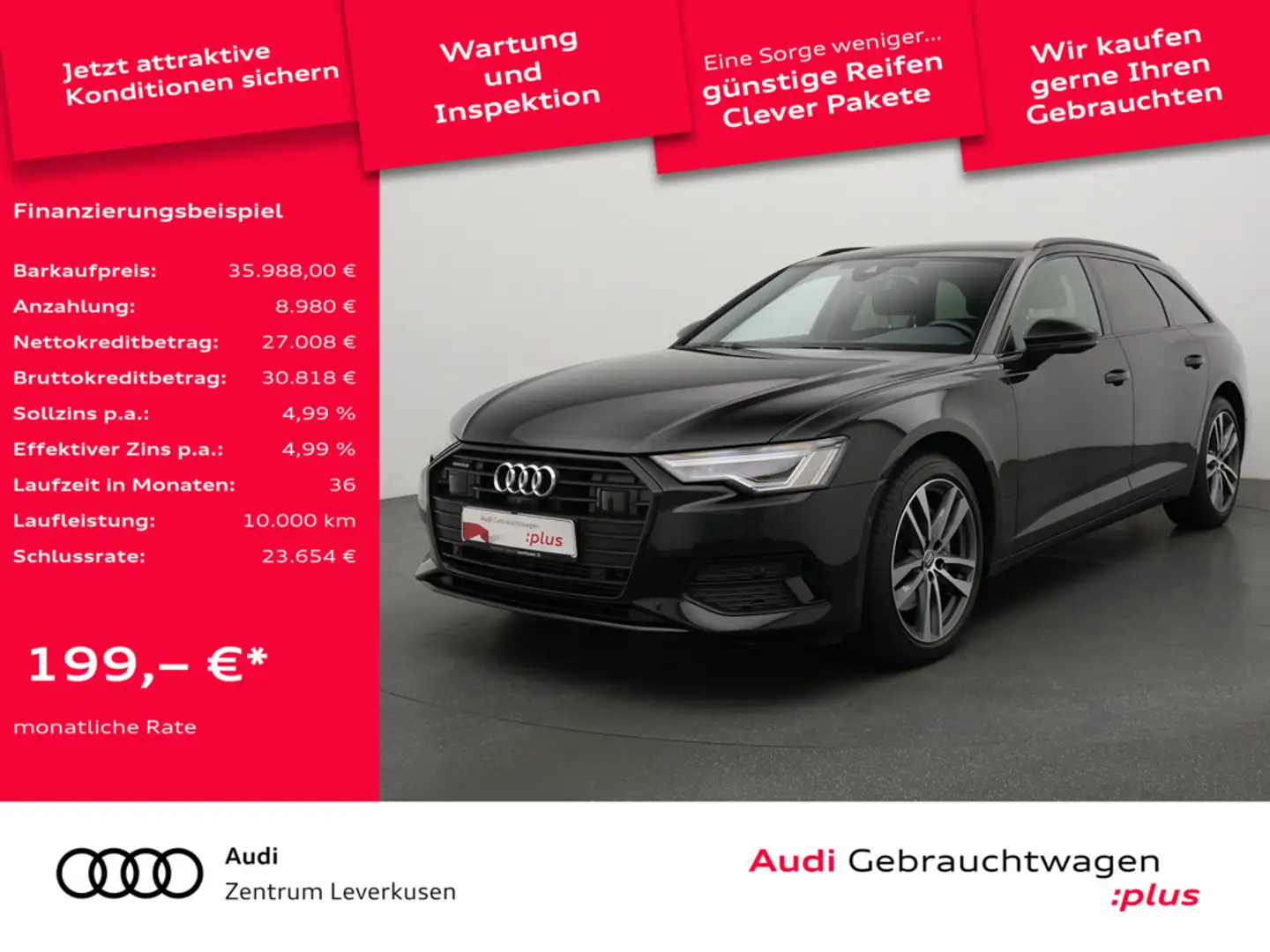 Audi A6 Avant quattro Sport MATRIX ACC NAVI VIRT S Noir - 1