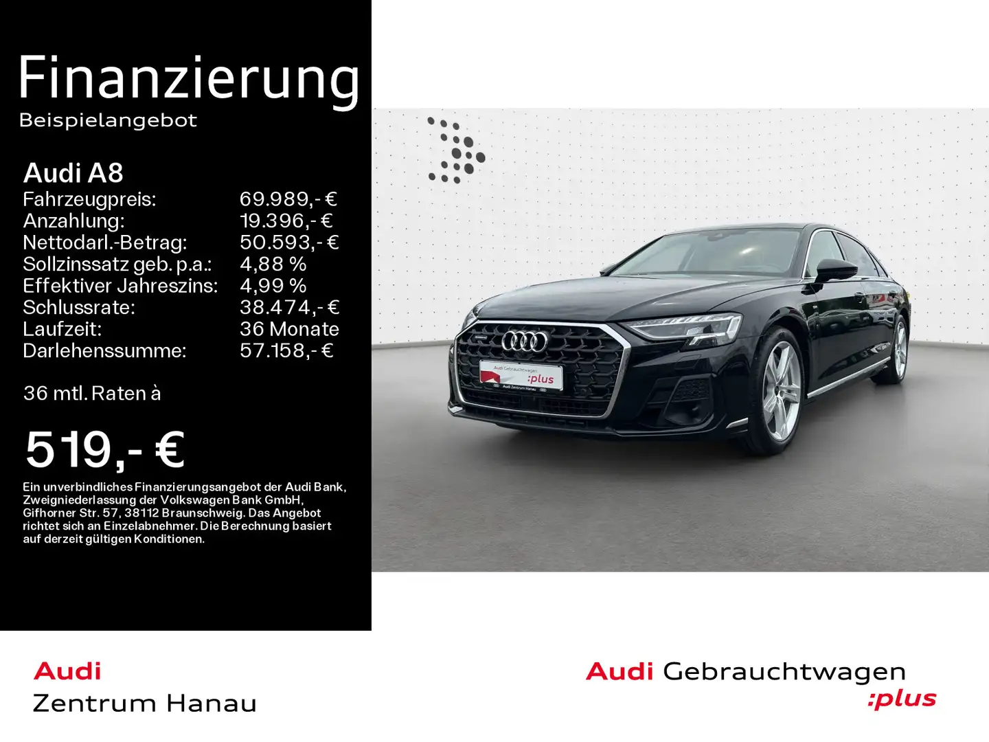 Audi A8 L 60 TFSIe quattro S-LINE**B&O*NAVI-PLUS*MATR Чёрный - 1