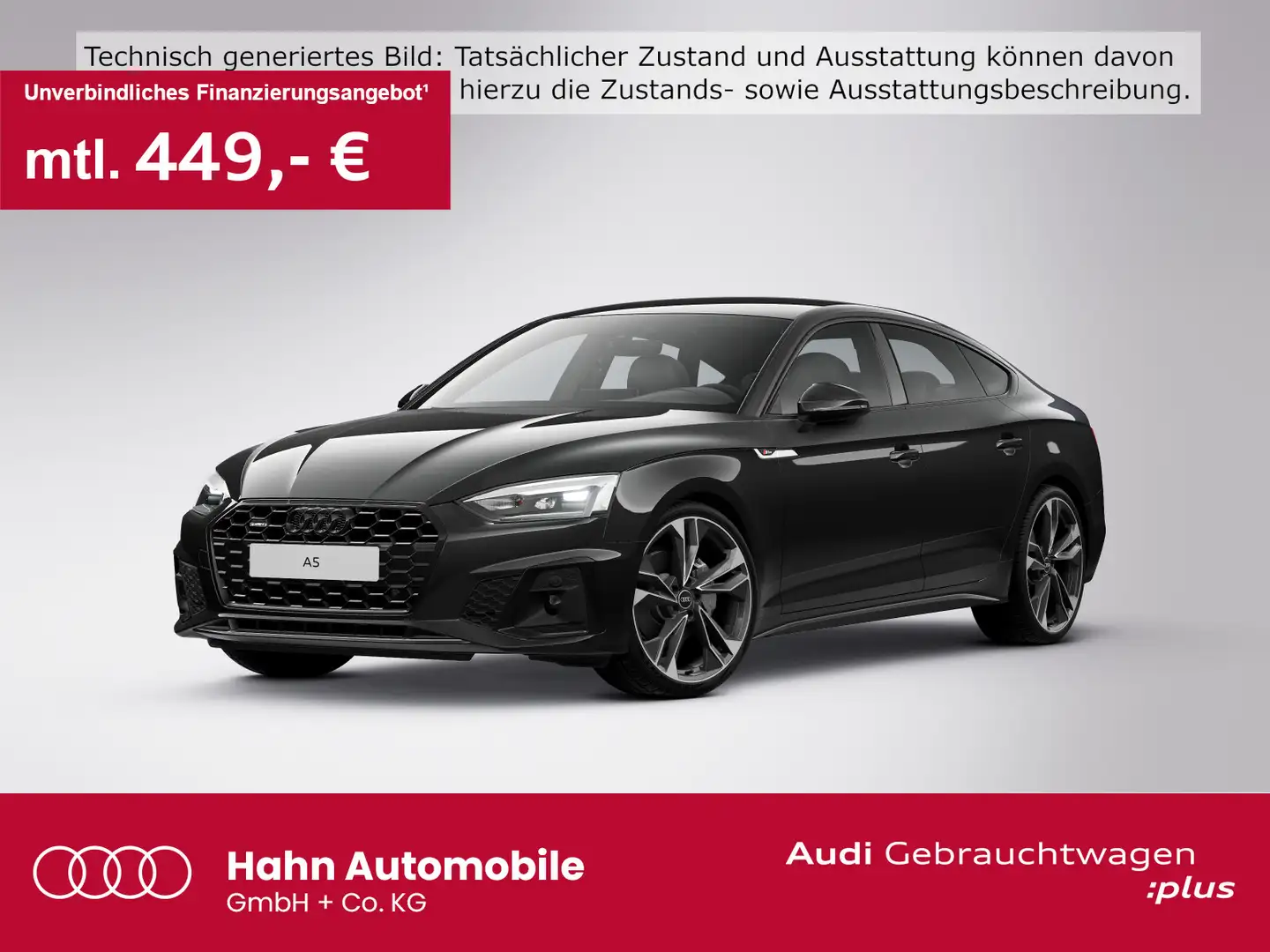 Audi A5 40TFSI quattro S line S-trc Virtual Schwarz - 1