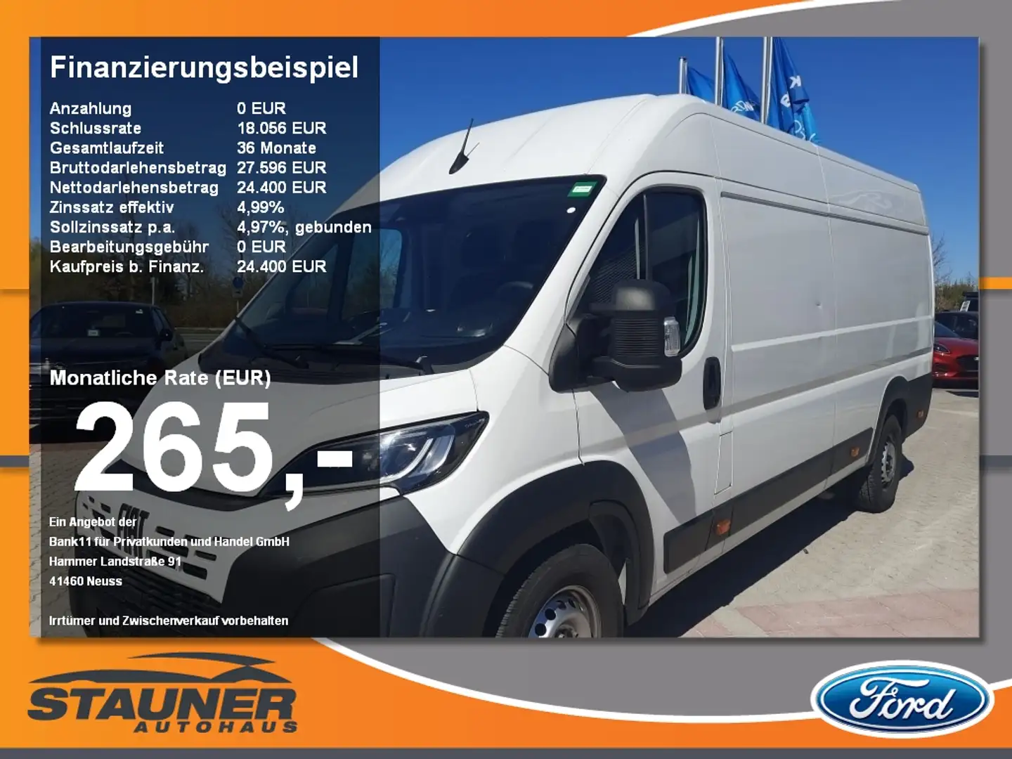 Fiat Ducato Kastenwagen 35 180 M L4H2 Kamera  LED Blanco - 1