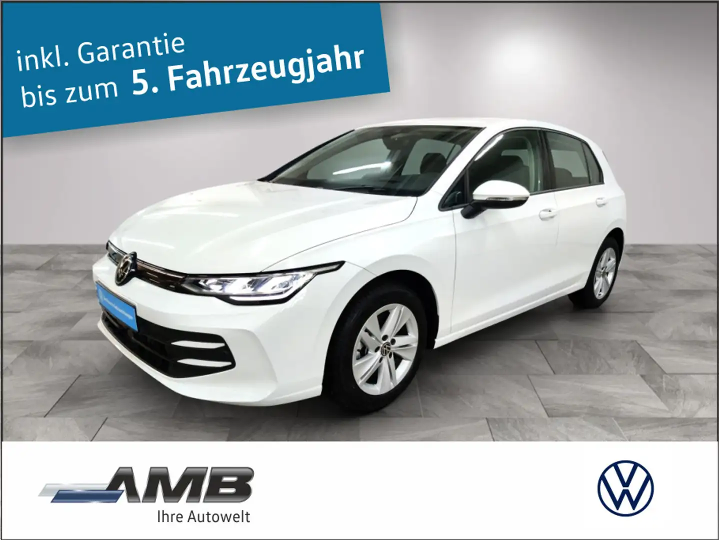Volkswagen Golf Life 1.5 TSI AHK/LED/HuD/Nav/Sitzhz/2.30Gar Weiß - 1