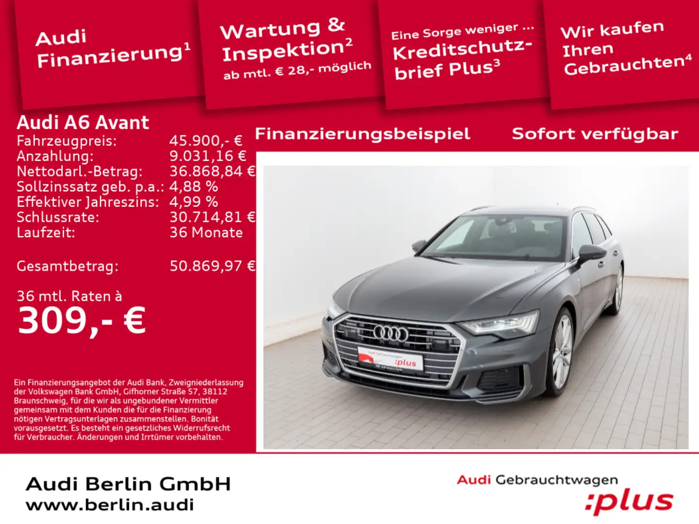 Audi A6 Sport 45 TFSI qu.S tr. RFK MATRIX NAVI Grau - 1