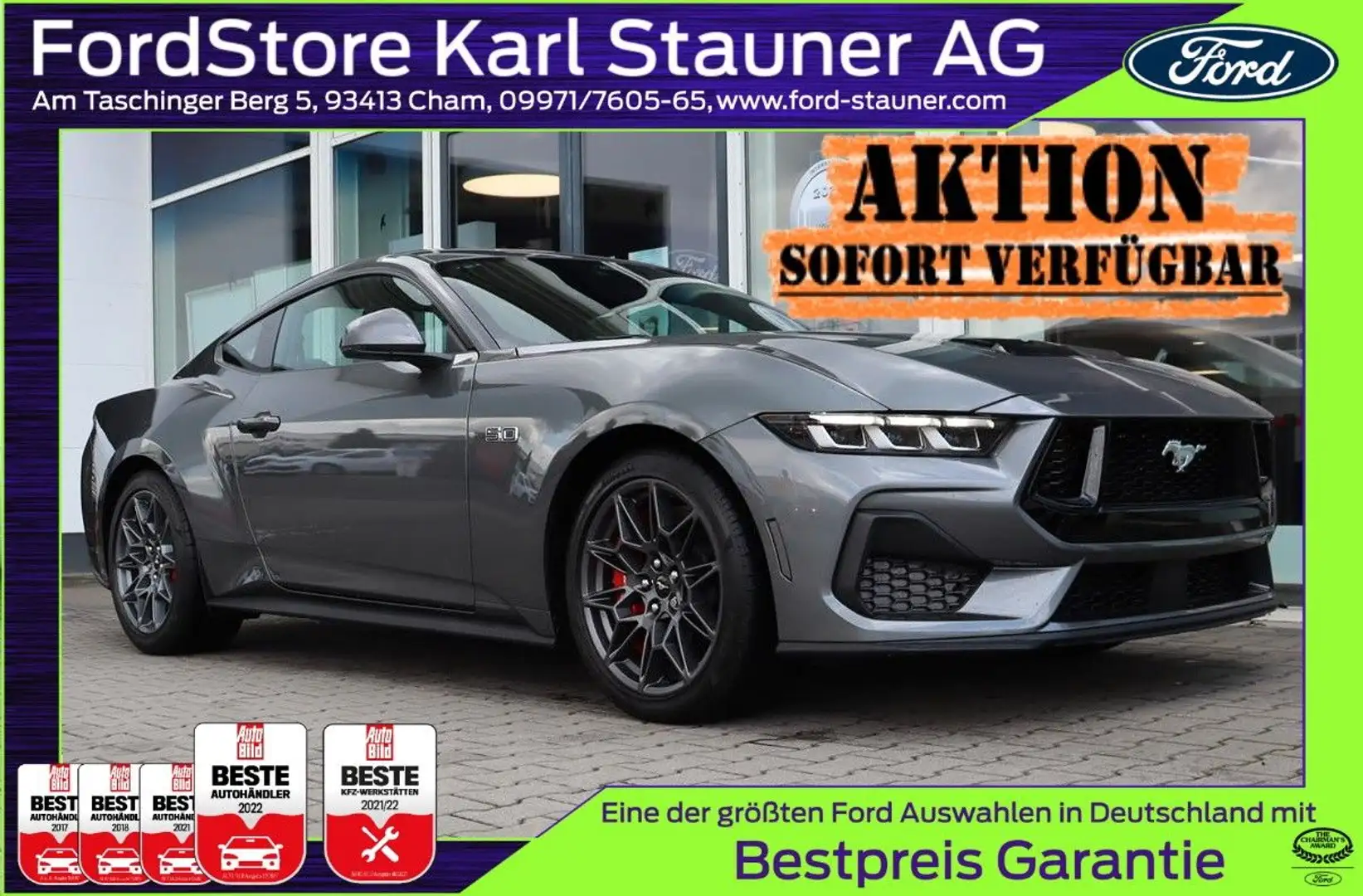 Ford Mustang 5.0 V8 GT Fastback MagneRide 4,99% FIN Grey - 1