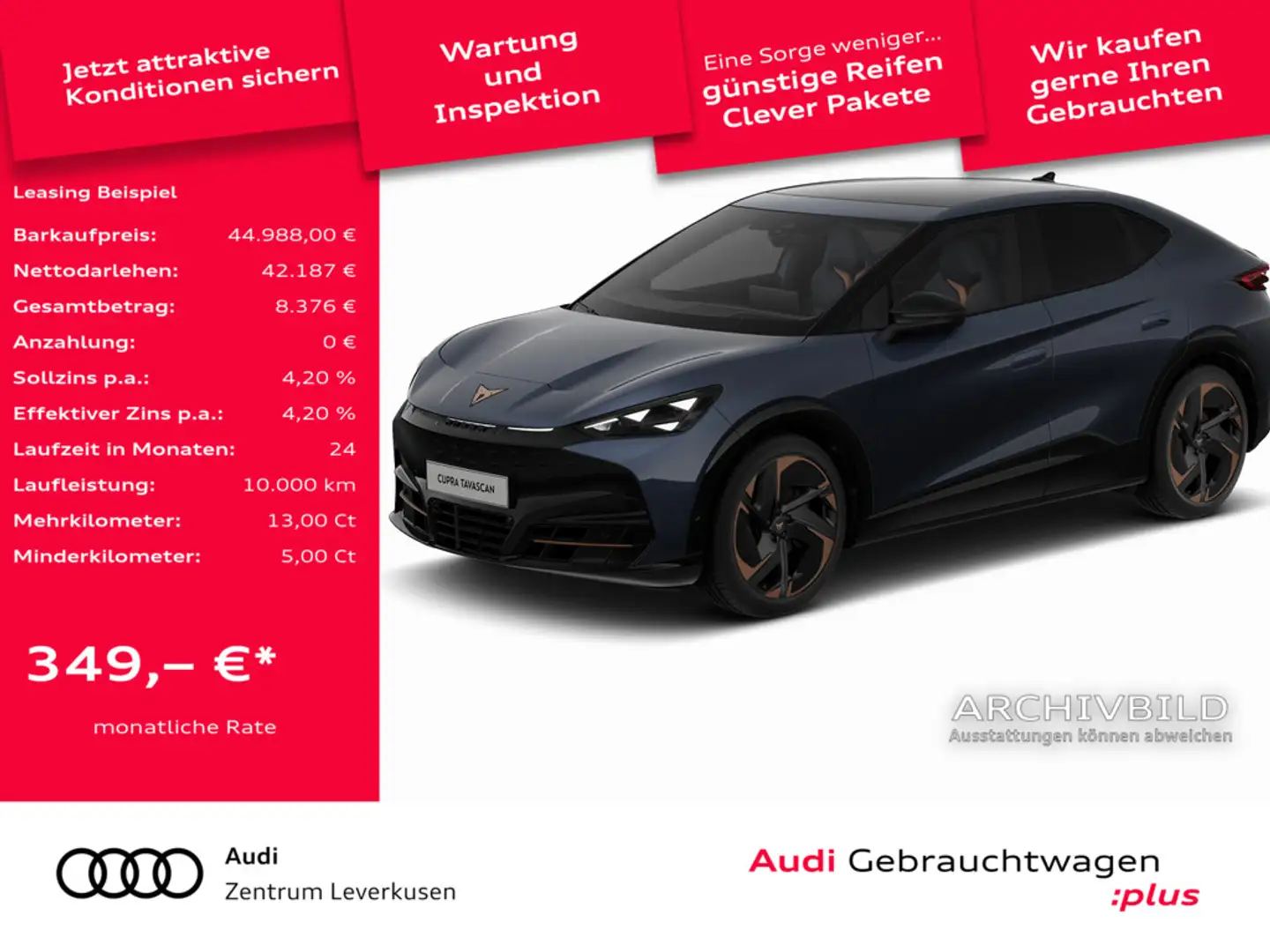 CUPRA Tavascan VZ PANO MATRIX HUD ACC LEDER KAM 360 Blau - 1