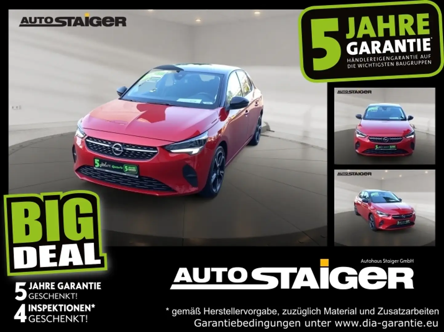 Opel Corsa F 1.2 Turbo Elegance Klima, PDC, Alu Rot - 1