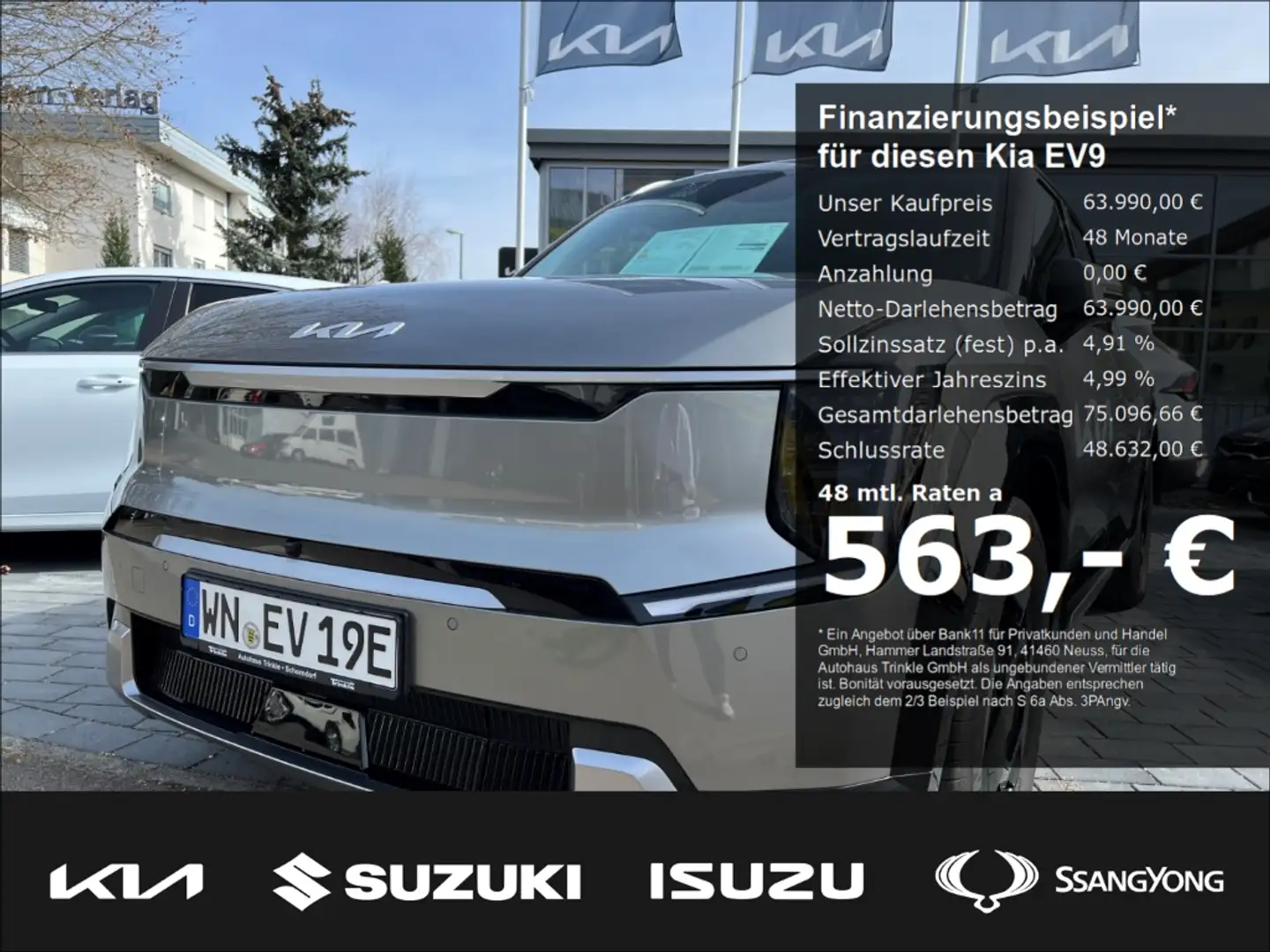 Kia EV9 385 PS EARTH 7-SITZER DRIVE COMFORT HUD Niveau Nav Grau - 1