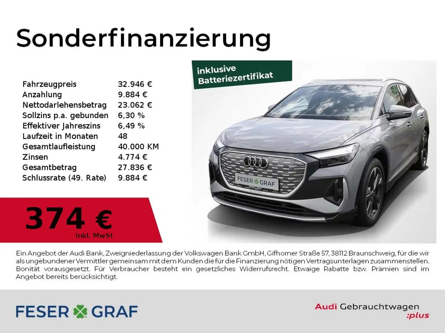 Audi Q4 e-tron 40 e-tron S Line Int Navi,LED,Leder,SONOS Grau - 1