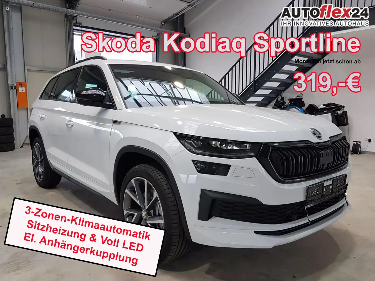 Skoda Kodiaq Sportline Lag 2,0 4x4 DSG Mat Colu Pano AHK 20 ... White - 1
