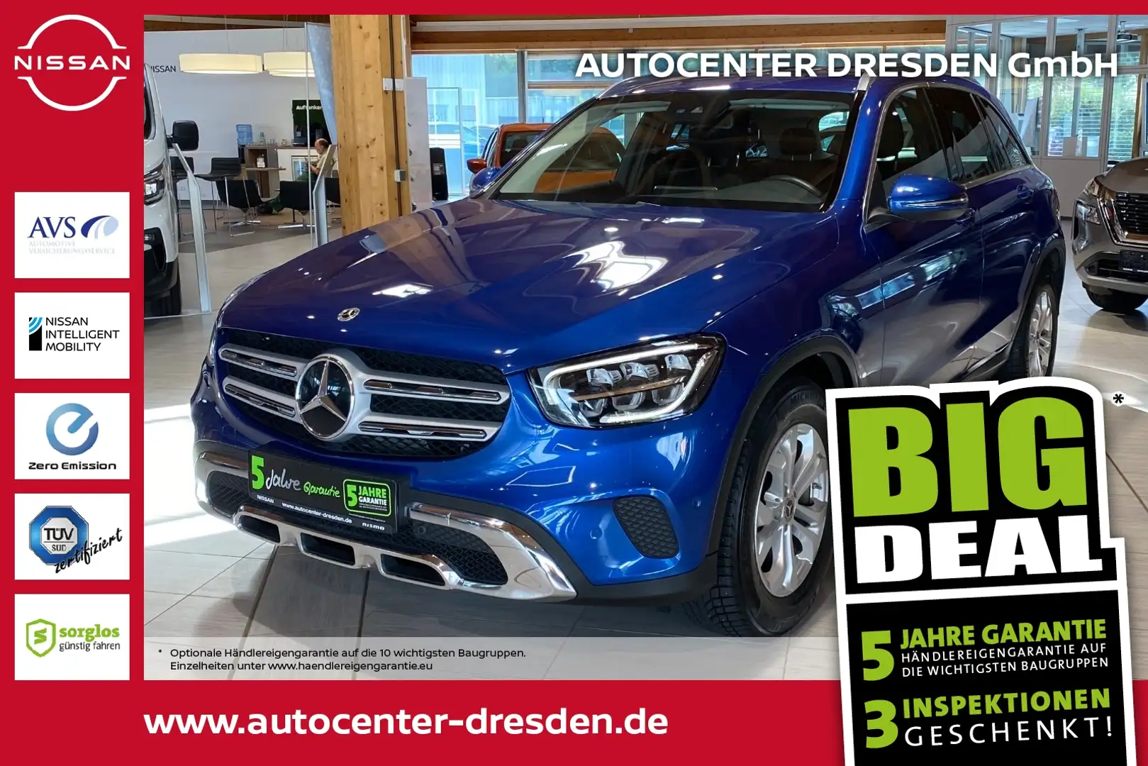 Mercedes-Benz GLC 200 4Matic LED Navi AHK FLA PDC SitzH SR&WR Blau - 1