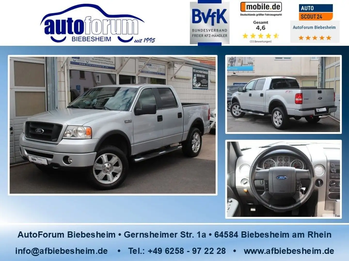 Ford F 150 F150 5.4 double cab 4x4 XLT Limited FX4 OFF-ROAD Silber - 1