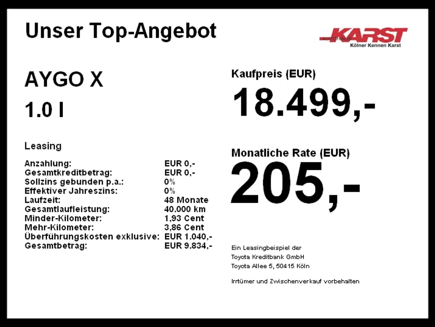 Toyota Aygo X 1.0 l Team D *SOFORT-VERFÜGBAR* *TZ* Grün - 2