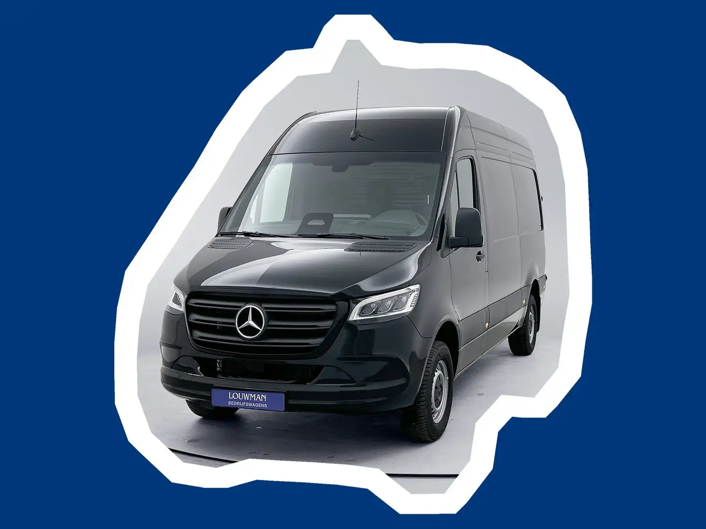 Mercedes-Benz Sprinter 317 1.9 CDI L2H2 3500KG trekgewicht BPM-Vrij Direc Zwart - 1