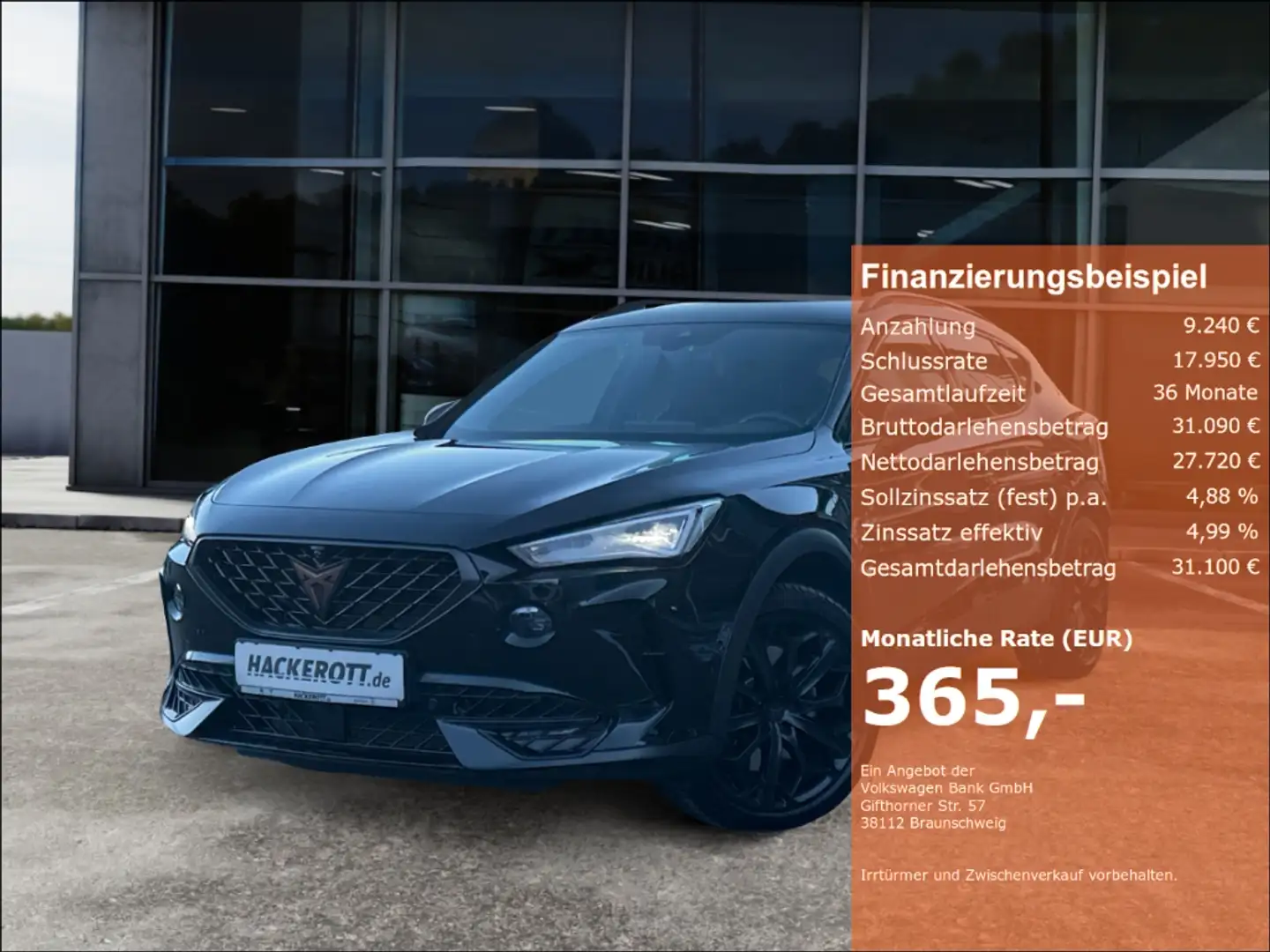 CUPRA Formentor VZ inkl. Batterie Zertifikat*Tribe Edition 1.4 e-H Schwarz - 1