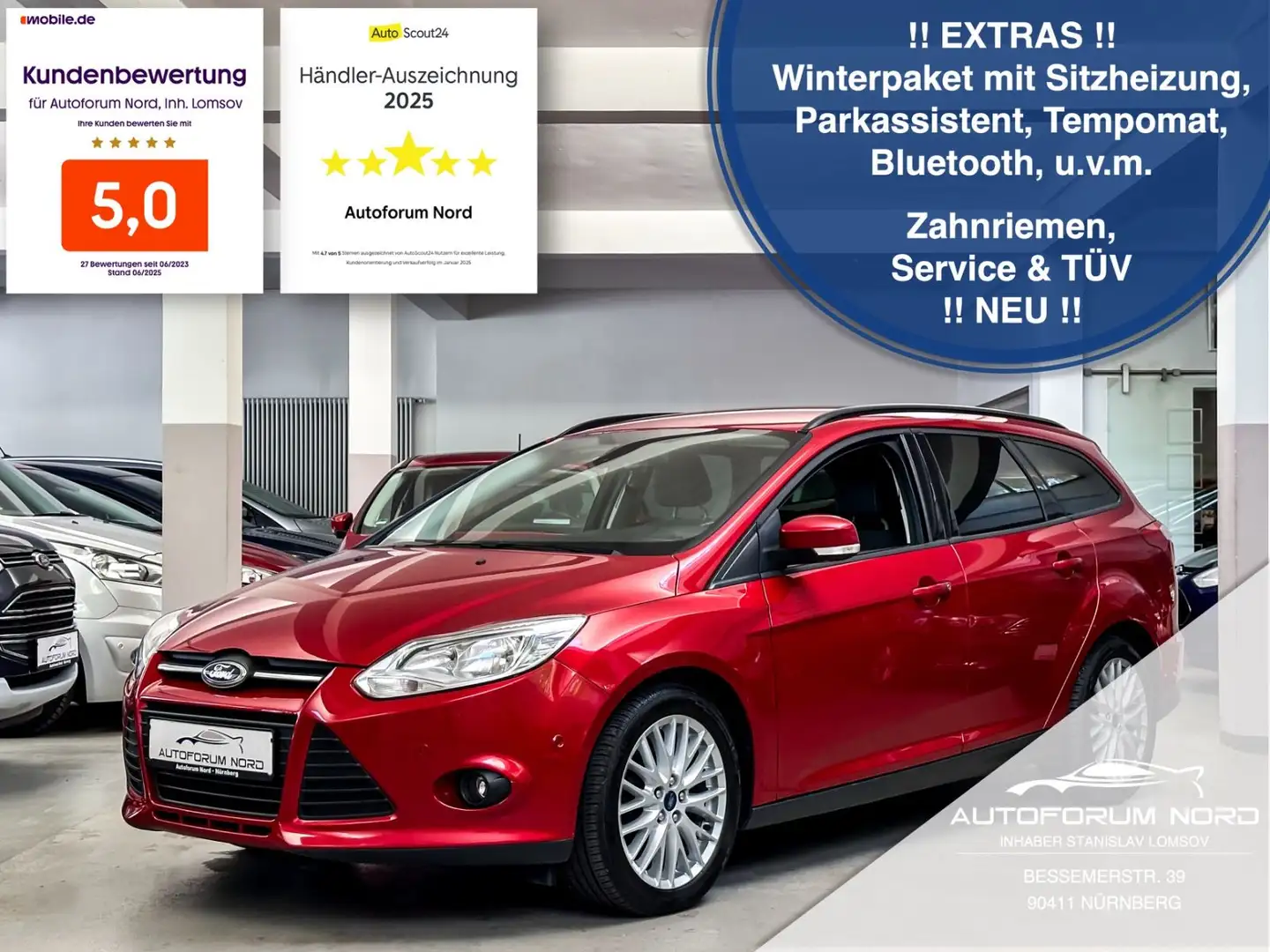 Ford Focus Turnier SYNC *NEU ZAHNRIEMEN+SERVICE* Rouge - 1