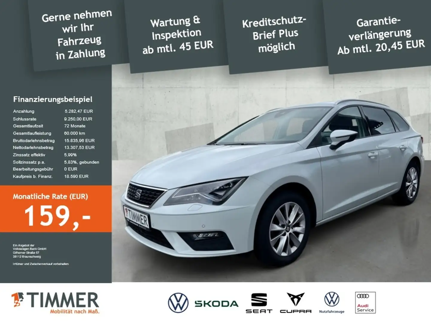 SEAT Leon ST 1.6 TDI STYLE *LED *RKAM *ACC *NAVI *SHZ * Bianco - 2