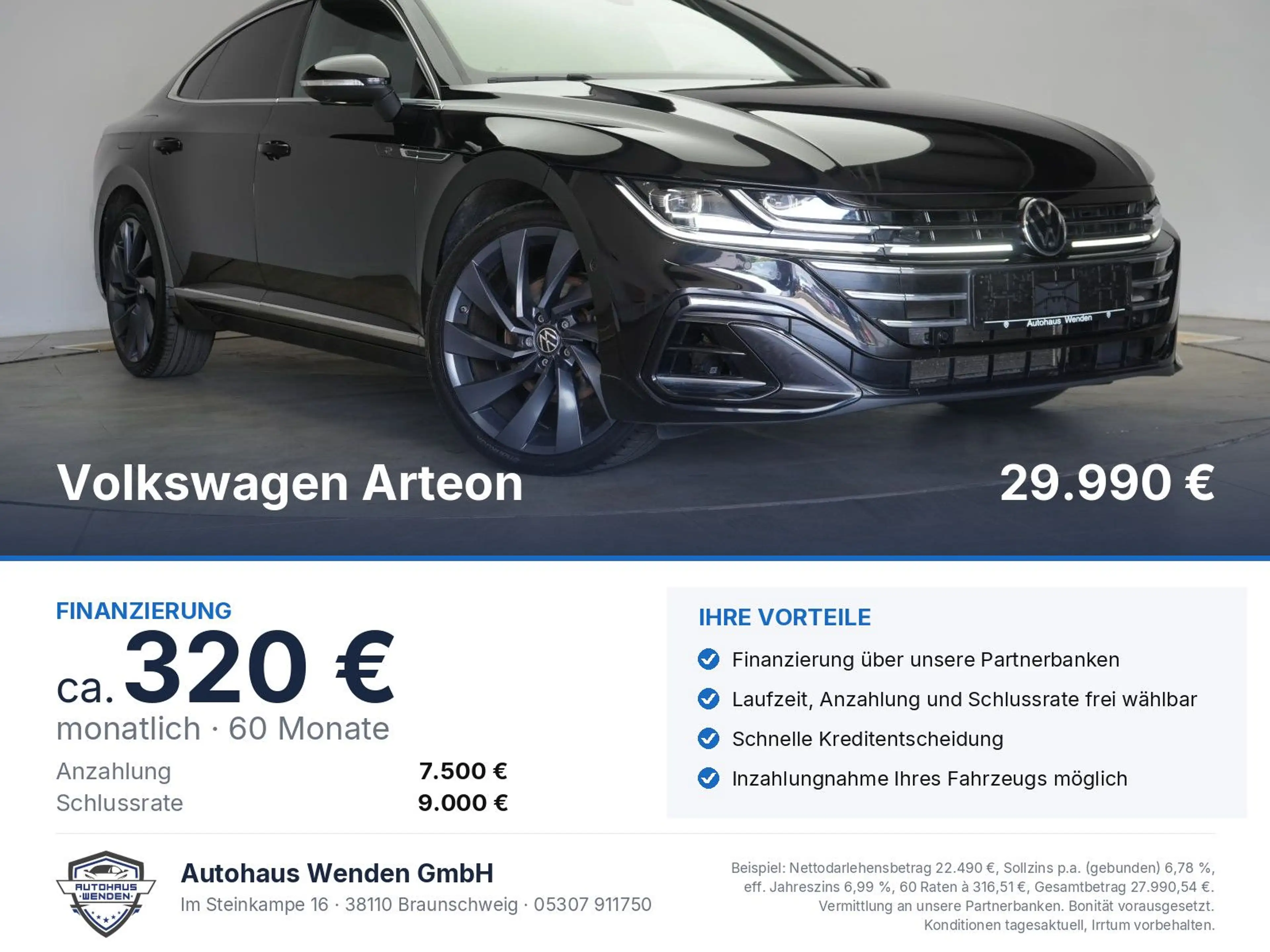 Volkswagen Arteon 2.0 TDI DSG R-Line Leder/ACC/HUD/Kamera/P