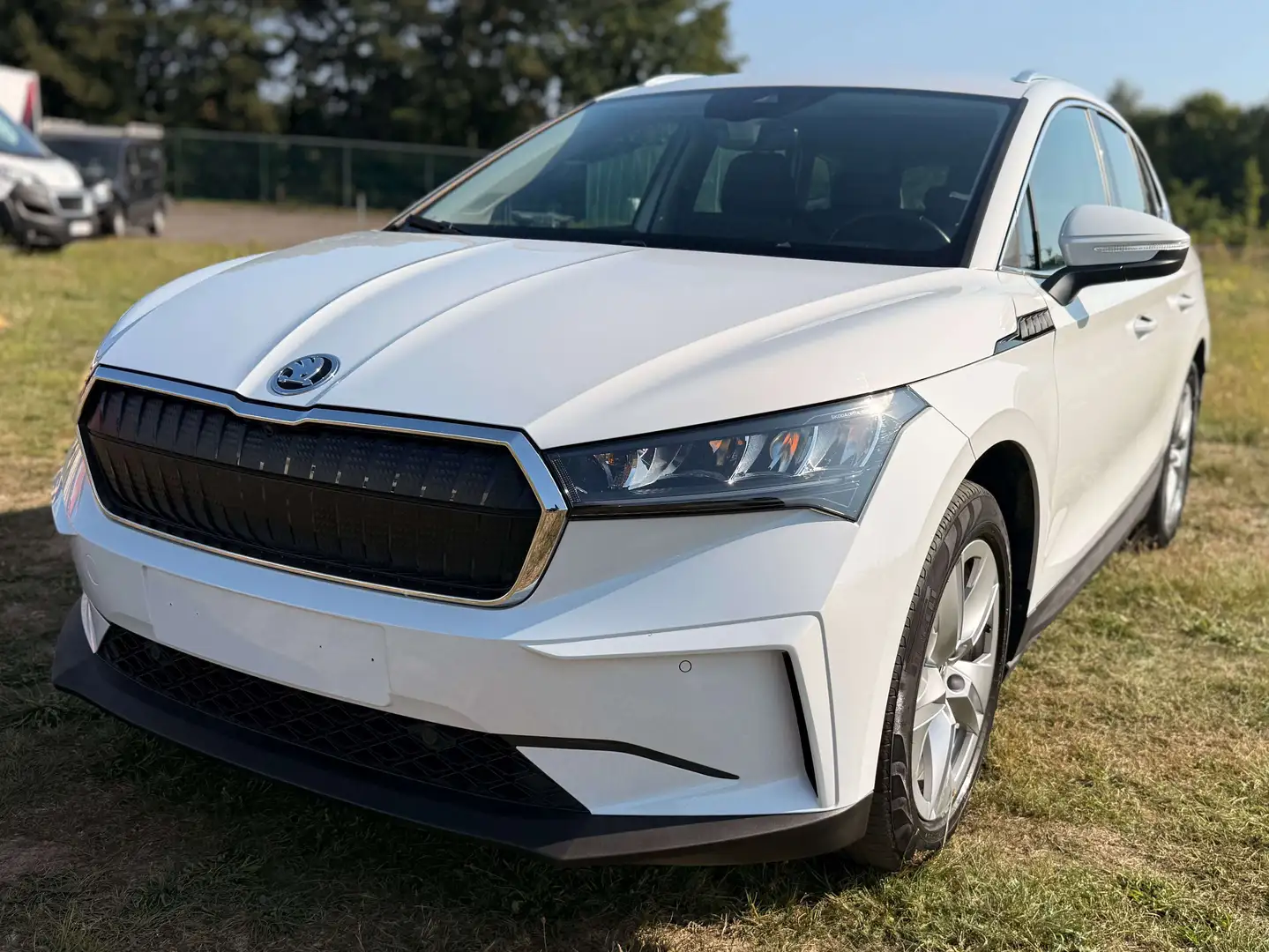 Skoda Enyaq IV 80 LED GPS PDC CAM Heat-Pump Verw. Zetels BLIS Blanc - 2