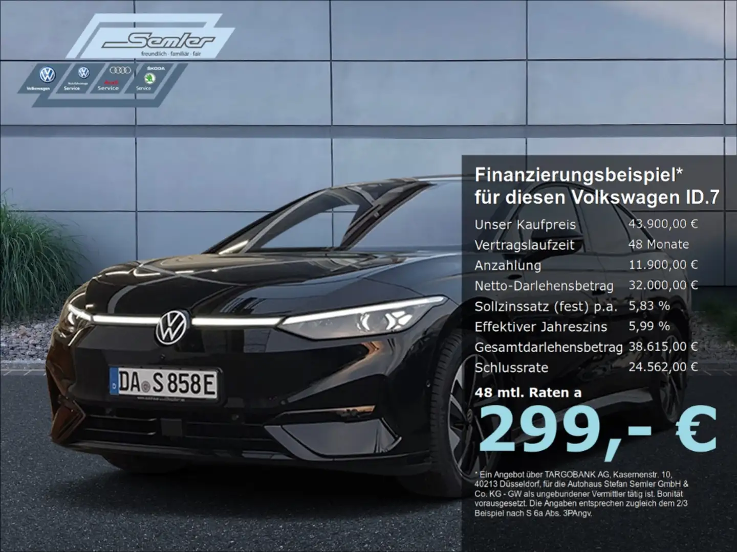 Volkswagen ID.7 Pro 210 kW 360°KAM HUD NAVI MATRIX MASSAGE crna - 1
