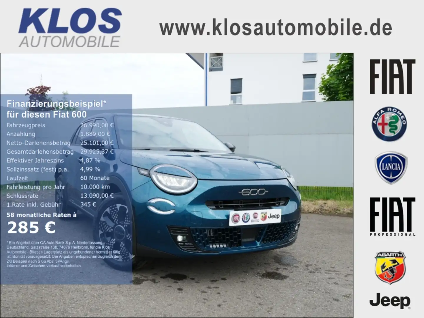 Fiat 600 HYBRID LA PRIMA 1.2 110 PS DCT6 LED NAVI KAMERA Zielony - 1