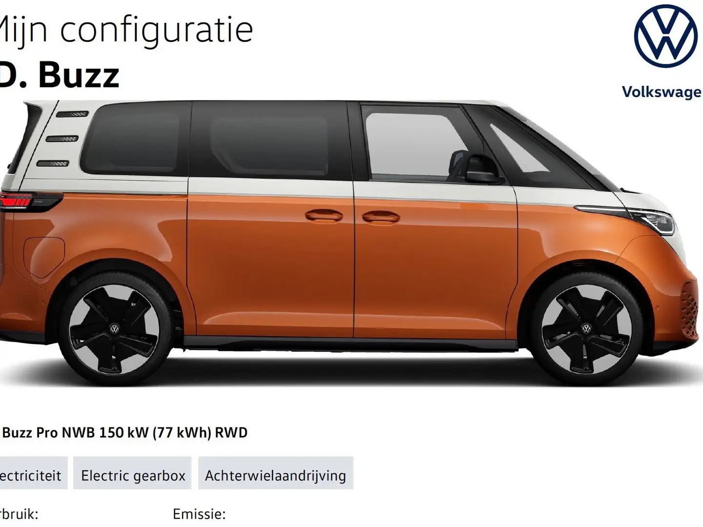 Volkswagen ID. Buzz 77 kWh full option garantie 8 J op batterij Oranje - 2