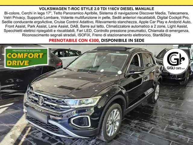 Volkswagen T-Roc Style C.17" Tetto Apribile Led Navi PDC Camera TDI