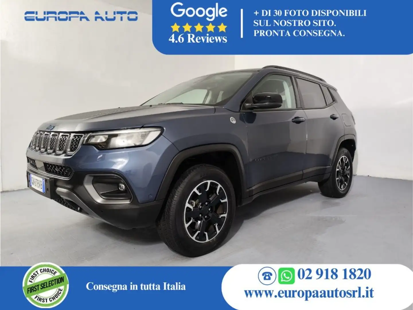 Jeep Compass 1.3 Turbo T4 240 CV PHEV AT6 4xe Trailhawk Blu/Azzurro - 1