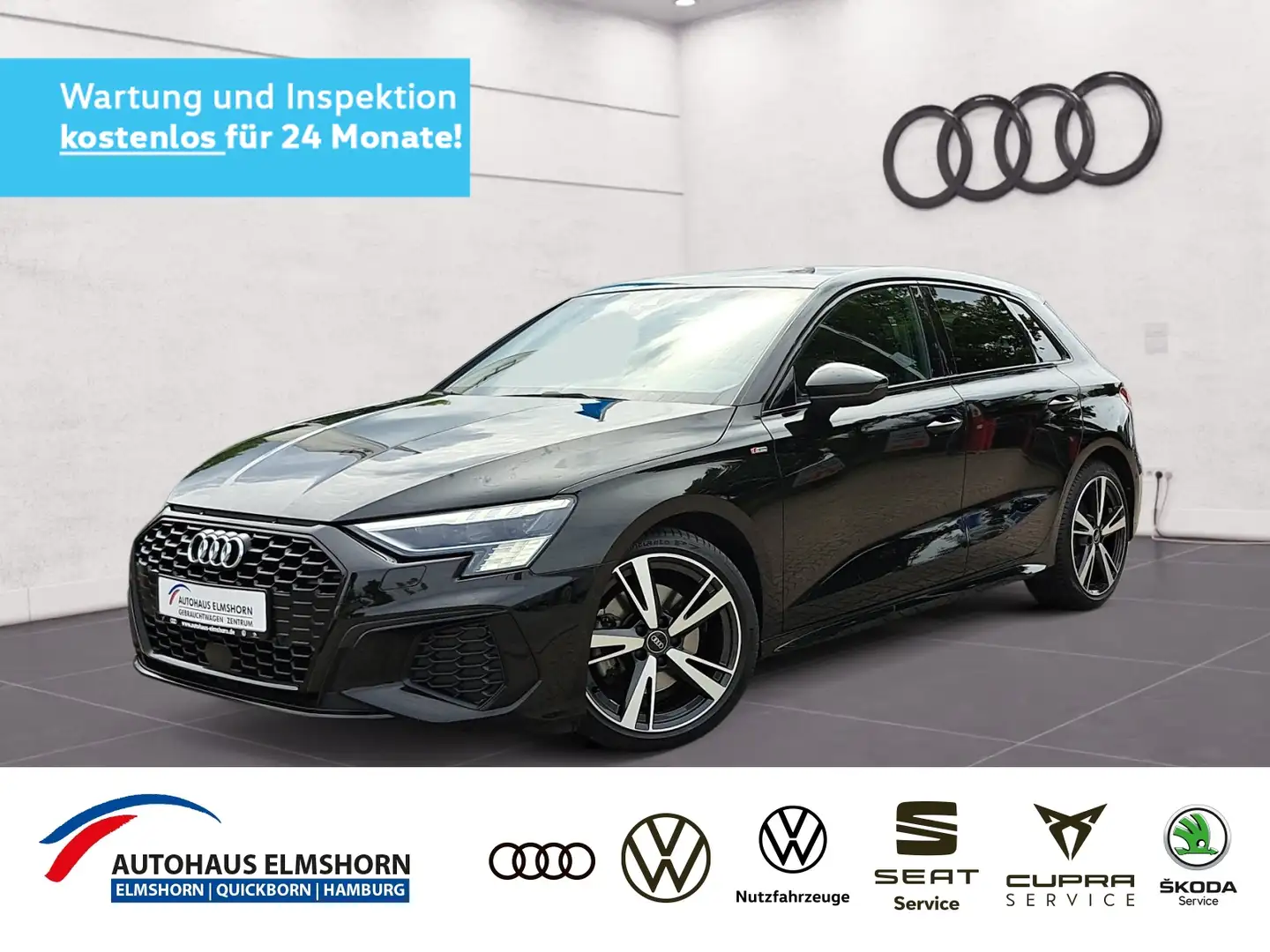 Audi A3 Sportback S line 35 TFSI S tronic PANO AHK STANDH Schwarz - 1
