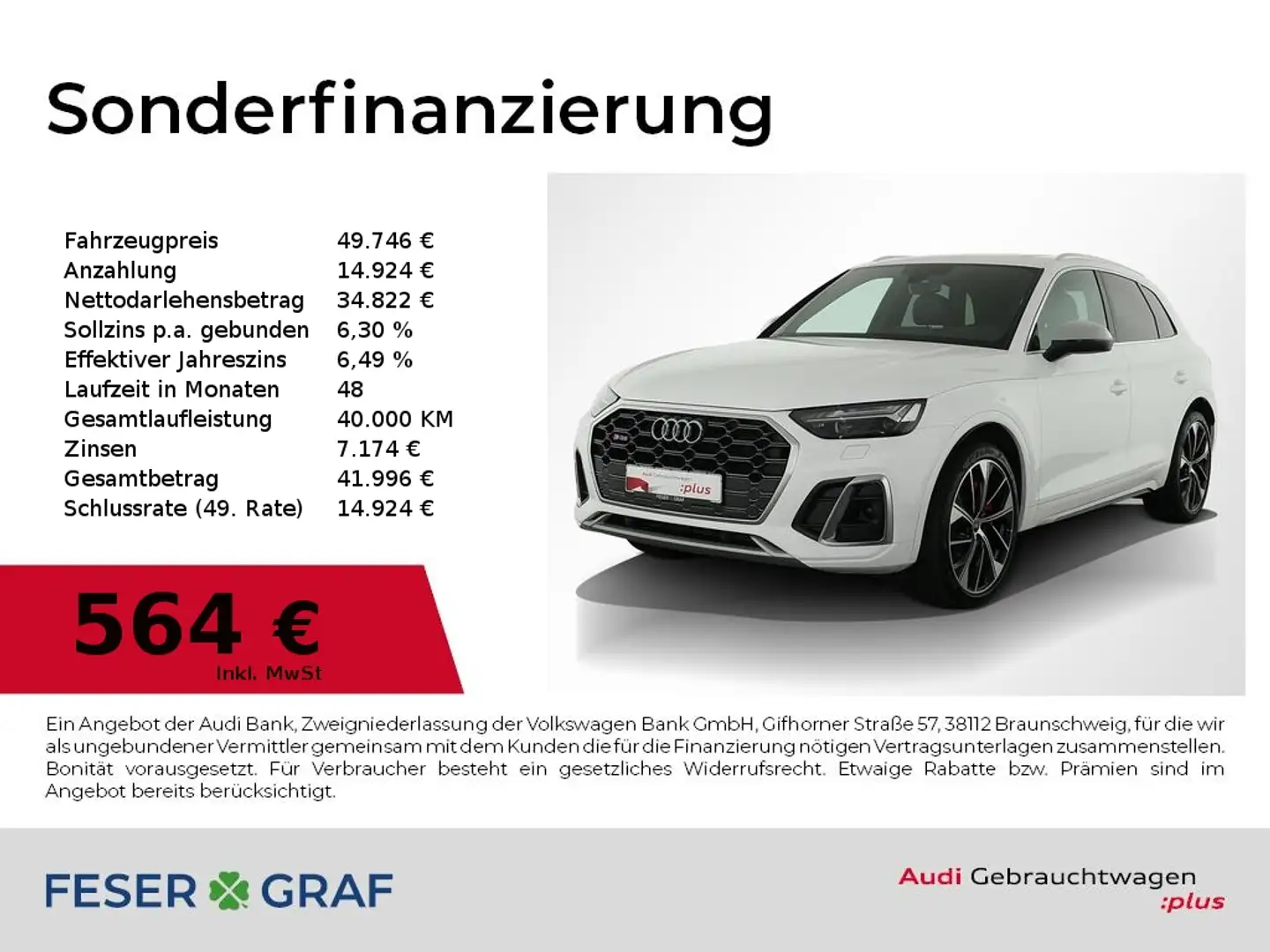 Audi SQ5 3.0 TDI Matrix/Pano/HuD/Standh/B&O/21 Zoll Weiß - 1