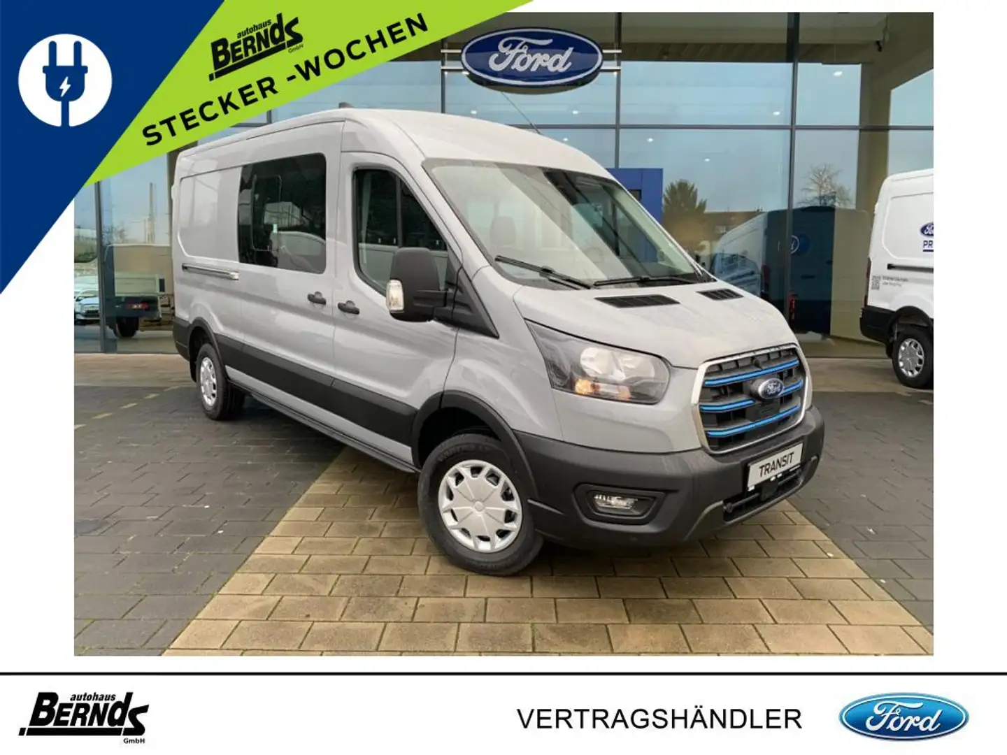 Ford Transit e-Transit 390 L3H2 DOPPELKABINE Trend NAVI PDC Grau - 1