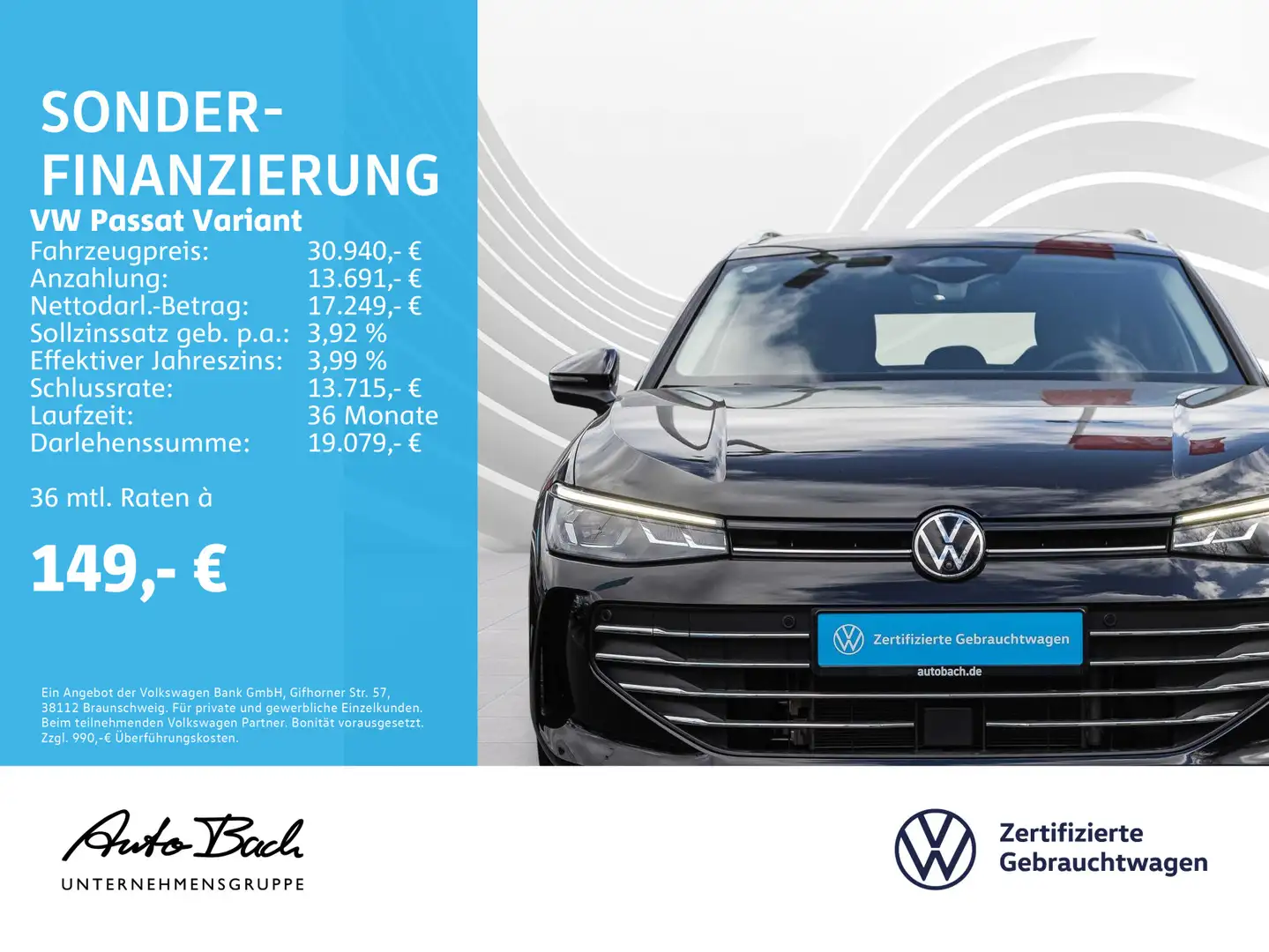 Volkswagen Passat Variant 1.5 eTSI DSG Business, LED, Navi, Zwart - 2