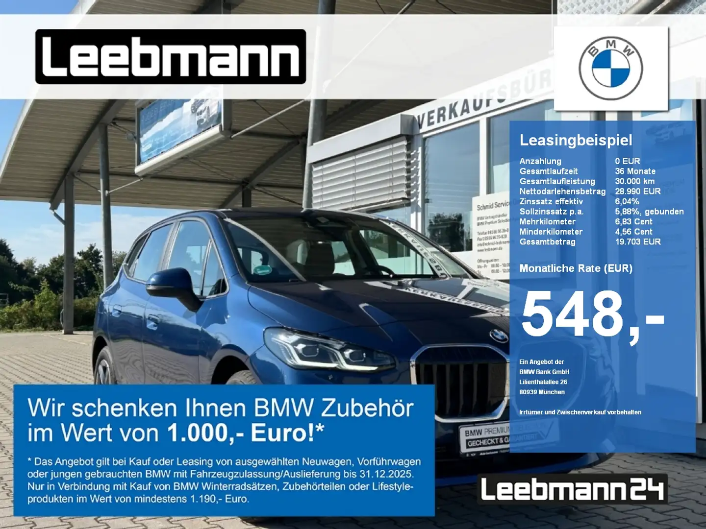 BMW 220 i Active Tourer AHK/RFK GARANTIE bis 07/2029 Blau - 1